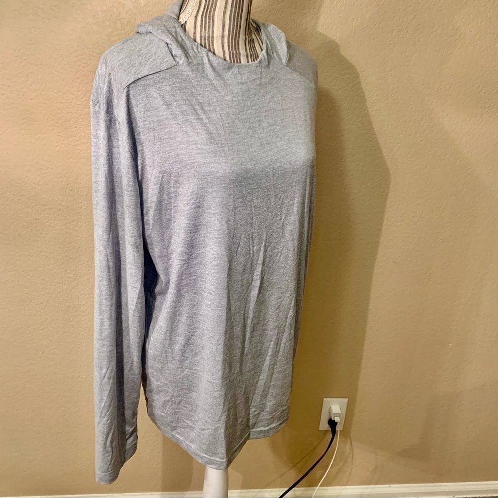 NWT Gaiam Hooded Top Large Grey Long Sleeved Hoodie Athletic Fitness Slim Fit - Picture 6 of 15